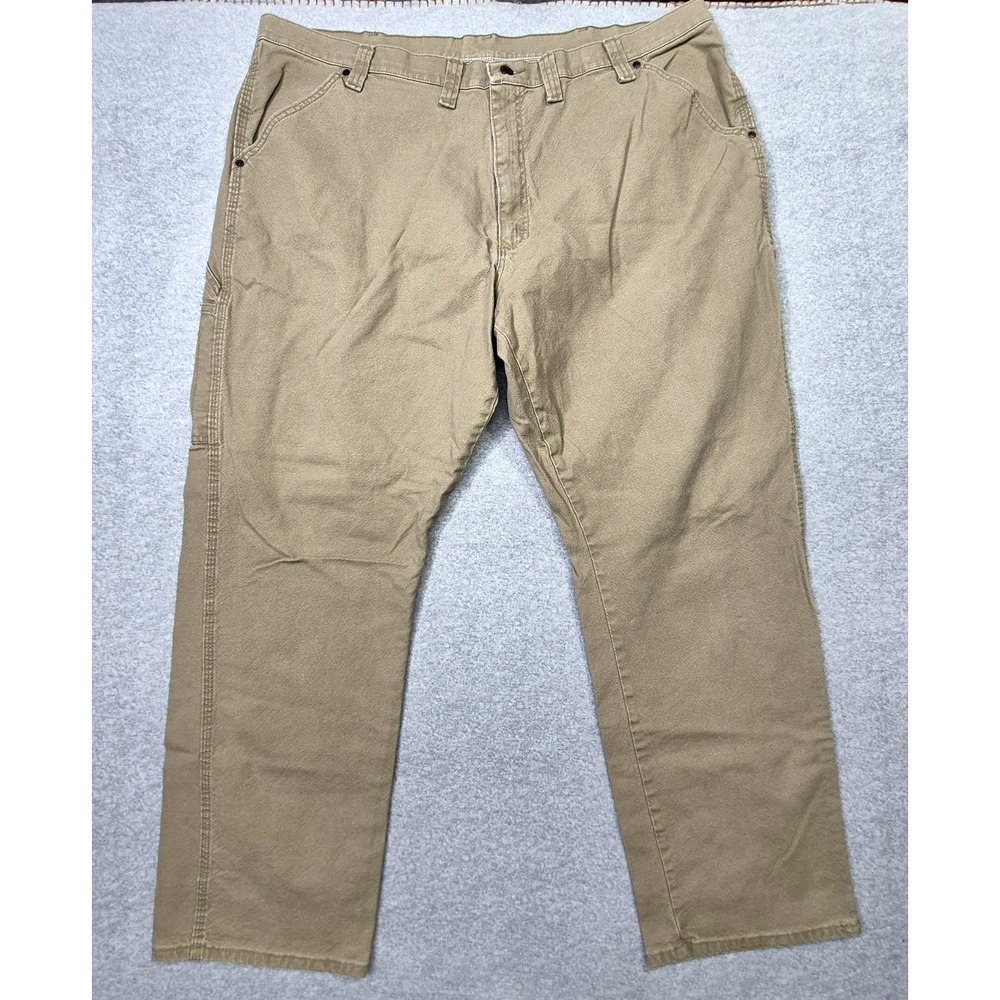 Wrangler Carpenter Jeans Mens 44x32 Tan Relaxed Fit Utility Workwear Denim